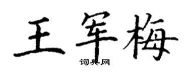 丁謙王軍梅楷書個性簽名怎么寫