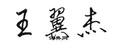 駱恆光王翼傑行書個性簽名怎么寫