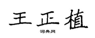 袁強王正植楷書個性簽名怎么寫