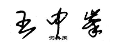 朱錫榮王中峰草書個性簽名怎么寫