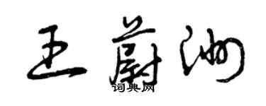 曾慶福王蔚洲草書個性簽名怎么寫