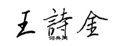 王正良王詩金行書個性簽名怎么寫