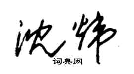 朱錫榮沈煒草書個性簽名怎么寫