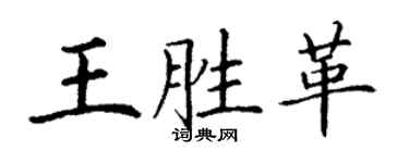 丁謙王勝革楷書個性簽名怎么寫