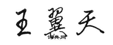 駱恆光王翼天行書個性簽名怎么寫