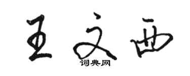 駱恆光王文西行書個性簽名怎么寫