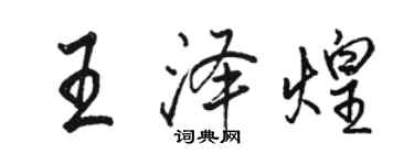 駱恆光王澤煌行書個性簽名怎么寫