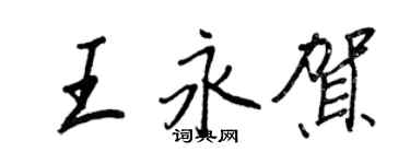王正良王永賀行書個性簽名怎么寫