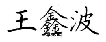 丁謙王鑫波楷書個性簽名怎么寫