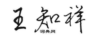 駱恆光王知祥行書個性簽名怎么寫