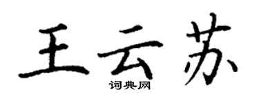 丁謙王雲蘇楷書個性簽名怎么寫