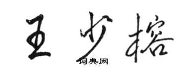 駱恆光王少榕行書個性簽名怎么寫