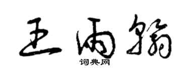 曾慶福王雨翰草書個性簽名怎么寫