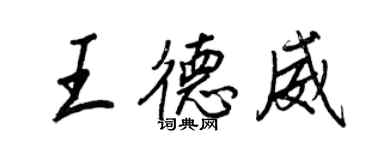 王正良王德威行書個性簽名怎么寫