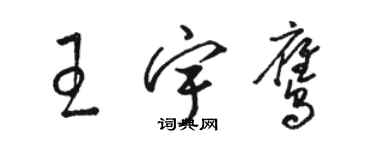 駱恆光王宇鷹草書個性簽名怎么寫