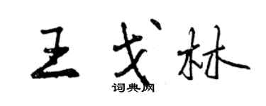 曾慶福王戈林行書個性簽名怎么寫