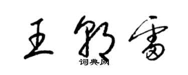 梁錦英王朝雷草書個性簽名怎么寫