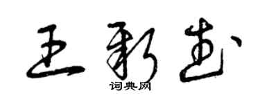 曾慶福王新武草書個性簽名怎么寫