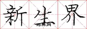 龐中華新生界楷書怎么寫