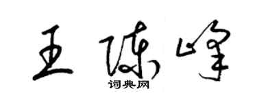 梁錦英王陳峰草書個性簽名怎么寫