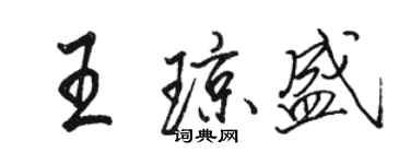 駱恆光王瓊盛行書個性簽名怎么寫
