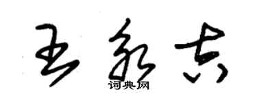 朱錫榮王永吉草書個性簽名怎么寫