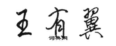 駱恆光王有翼行書個性簽名怎么寫