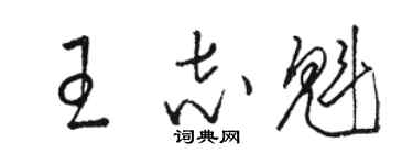 駱恆光王志魁草書個性簽名怎么寫