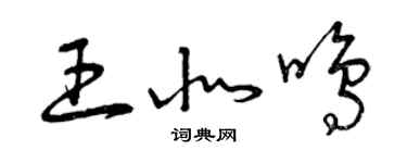 曾慶福王北鳴草書個性簽名怎么寫
