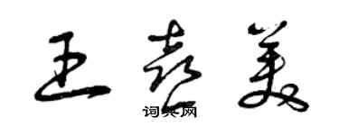 曾慶福王喜美草書個性簽名怎么寫