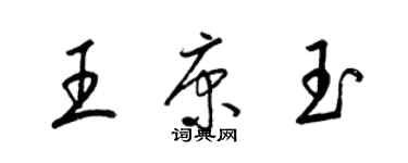 梁錦英王康玉草書個性簽名怎么寫