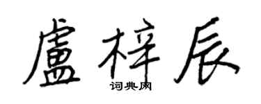 王正良盧梓辰行書個性簽名怎么寫