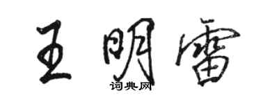 駱恆光王明雷行書個性簽名怎么寫