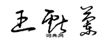 曾慶福王獻蘭草書個性簽名怎么寫