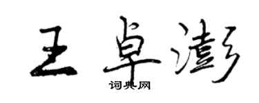 曾慶福王卓澎行書個性簽名怎么寫