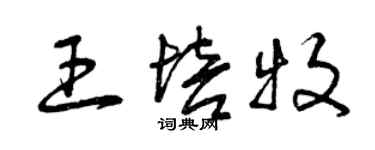 曾慶福王培牧草書個性簽名怎么寫