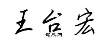 王正良王台宏行書個性簽名怎么寫