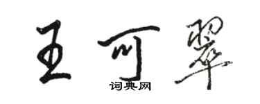 駱恆光王可翠行書個性簽名怎么寫