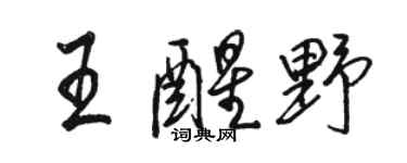 駱恆光王醒野行書個性簽名怎么寫