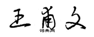 曾慶福王甫文草書個性簽名怎么寫