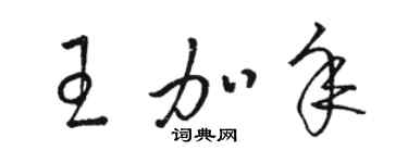 駱恆光王加年草書個性簽名怎么寫