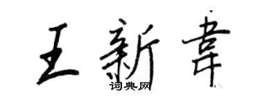 王正良王新韋行書個性簽名怎么寫