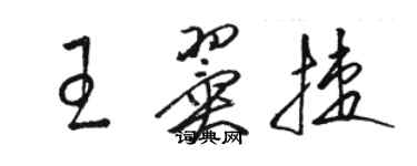 駱恆光王翼捷草書個性簽名怎么寫