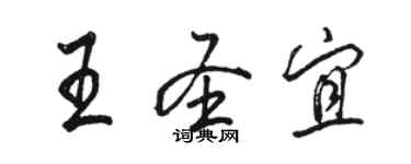 駱恆光王聖宜行書個性簽名怎么寫