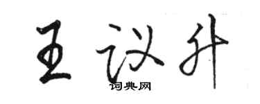 駱恆光王議升行書個性簽名怎么寫