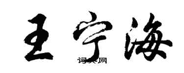 胡問遂王寧海行書個性簽名怎么寫