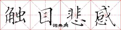 黃華生觸目悲感楷書怎么寫