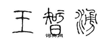 陳聲遠王智涌篆書個性簽名怎么寫