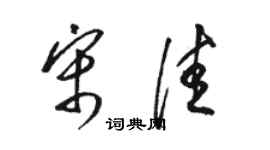 駱恆光宋佳草書個性簽名怎么寫