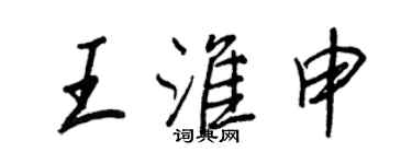 王正良王淮申行書個性簽名怎么寫